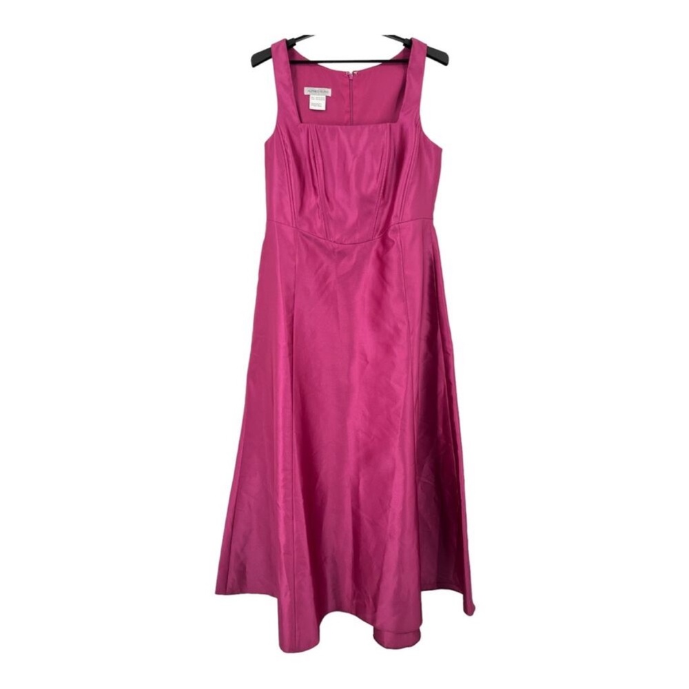 Alfred Sung dress D844 Corset Satin Gown dark pink size 20 - Picture 2 of 4